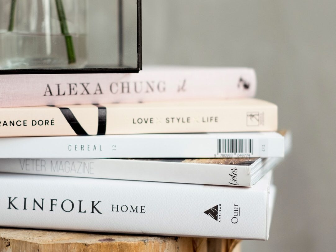 stack of coffee table books